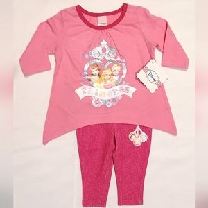 🔥SALE🔥 Disney Princess Girl's Top & Pant Set NWT Sz 0-3M, 3-6M, 6-12M & 18-24M